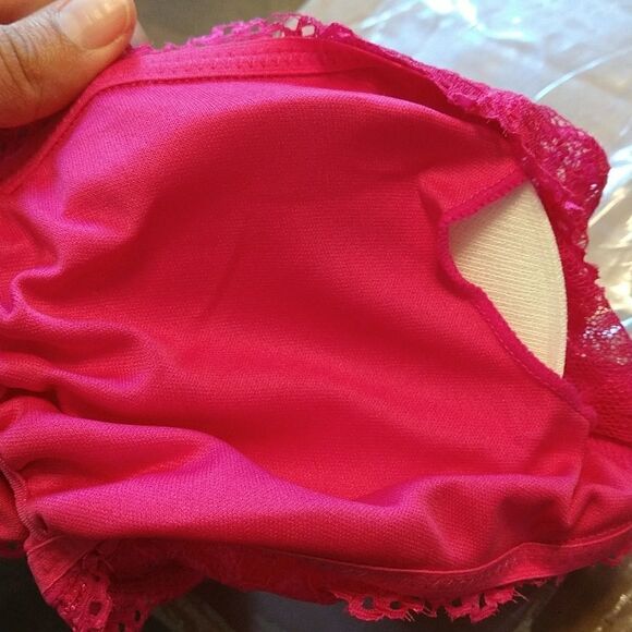 Lace Bandeau Bralette Fuchsia Pink - Picture 6 of 7